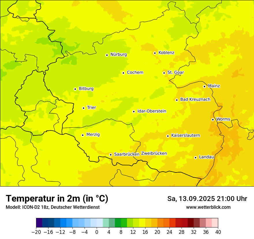 Modellkarten Temperatur