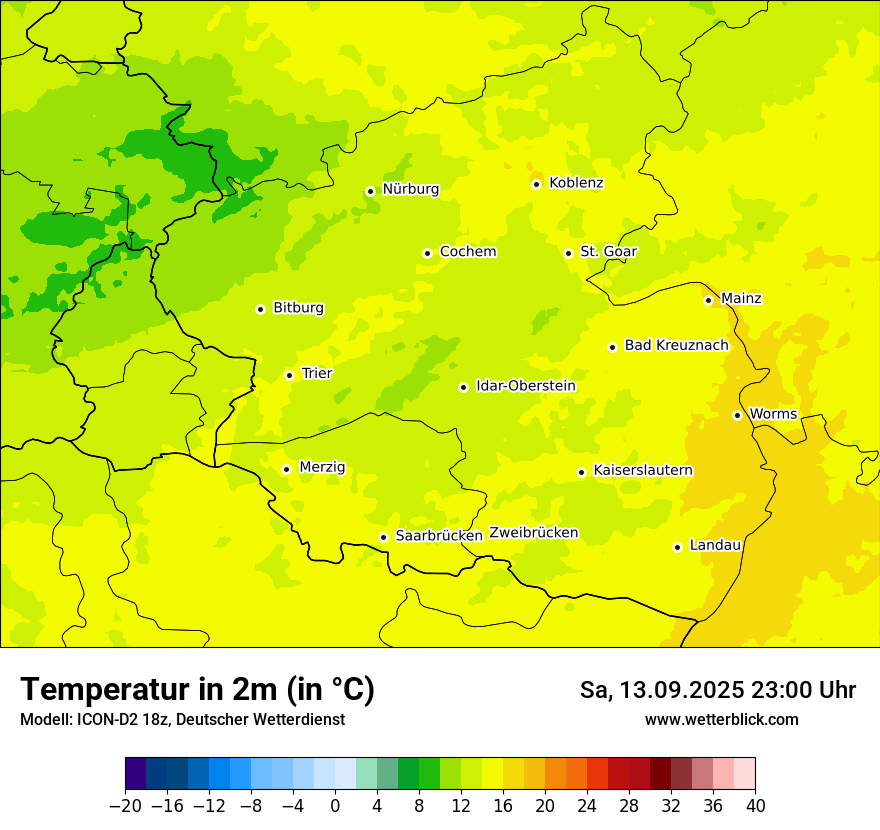 Modellkarten Temperatur