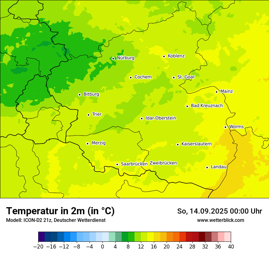 Modellkarten Temperatur