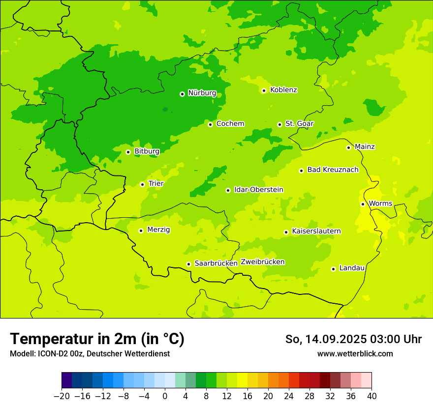 Modellkarten Temperatur