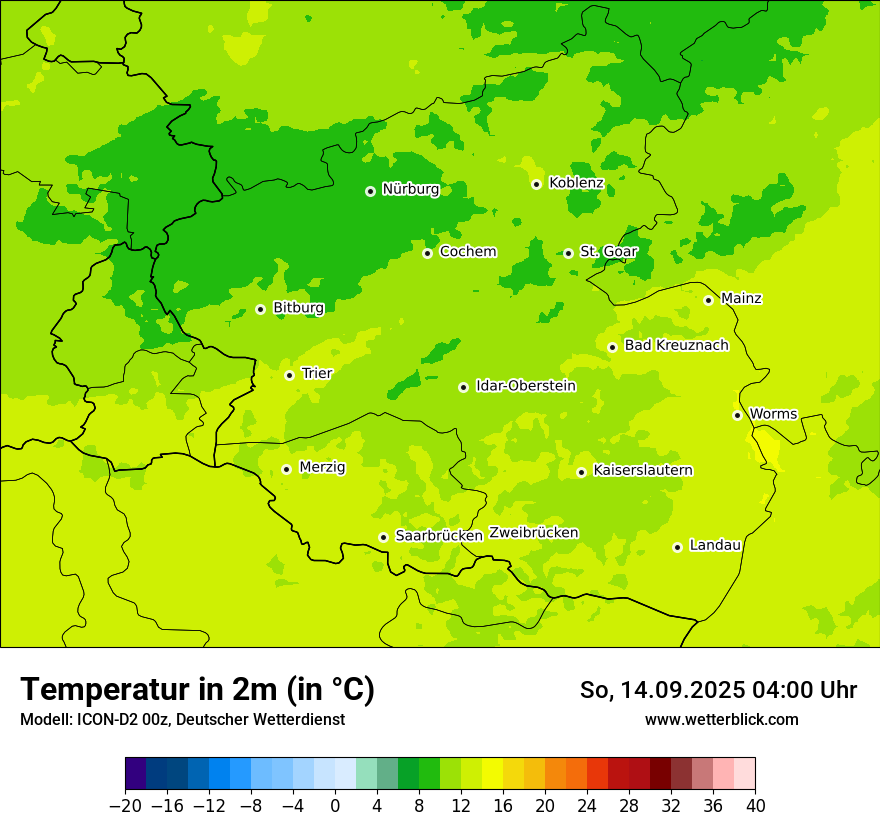 Modellkarten Temperatur