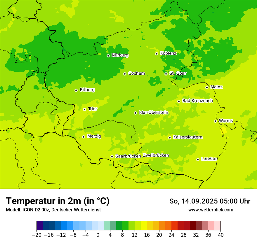 Modellkarten Temperatur