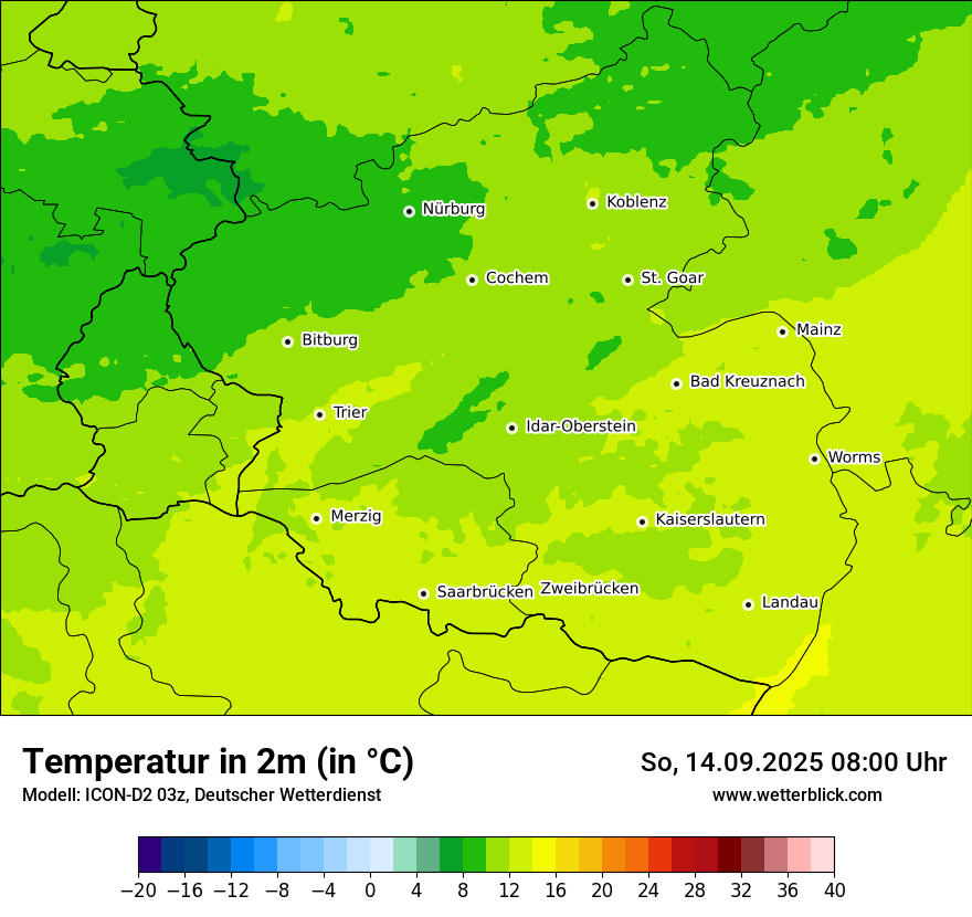 Modellkarten Temperatur