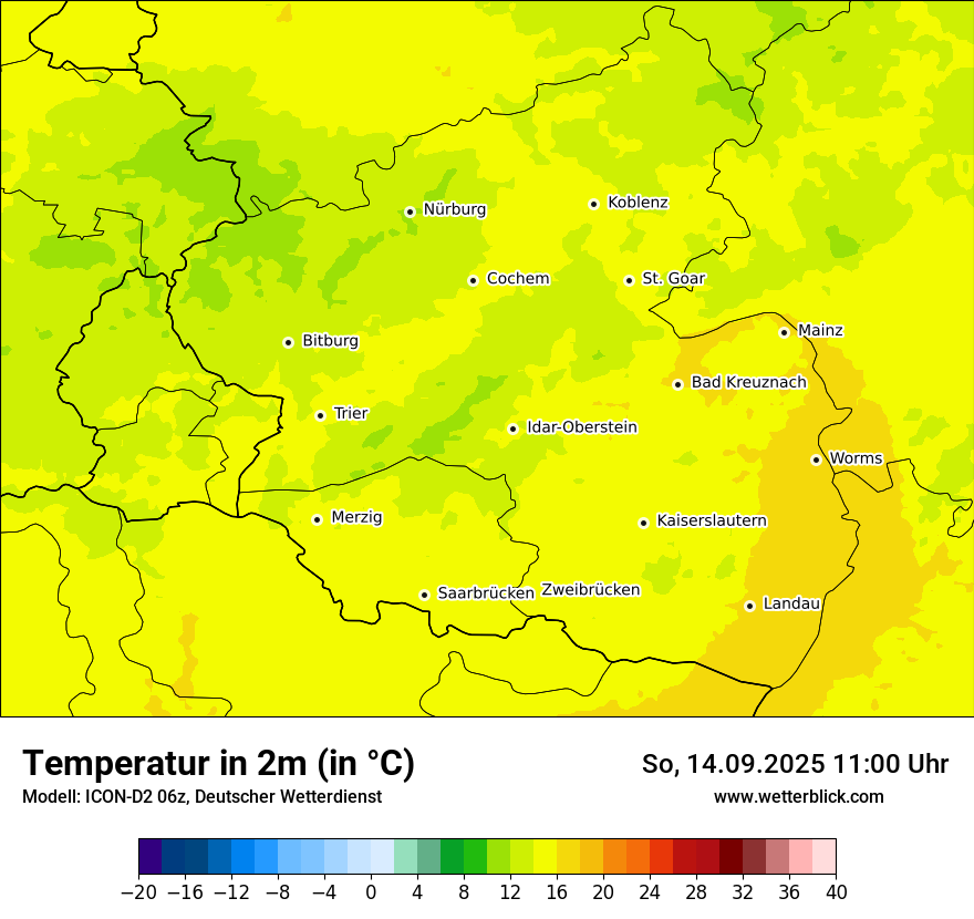 Modellkarten Temperatur