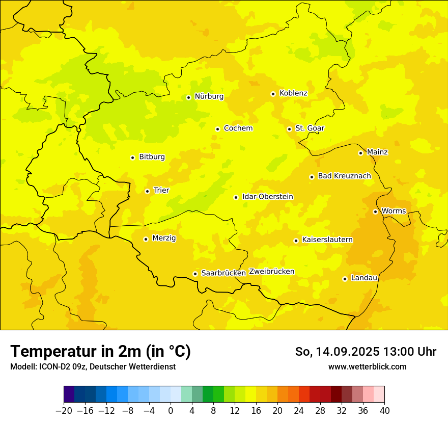 Modellkarten Temperatur