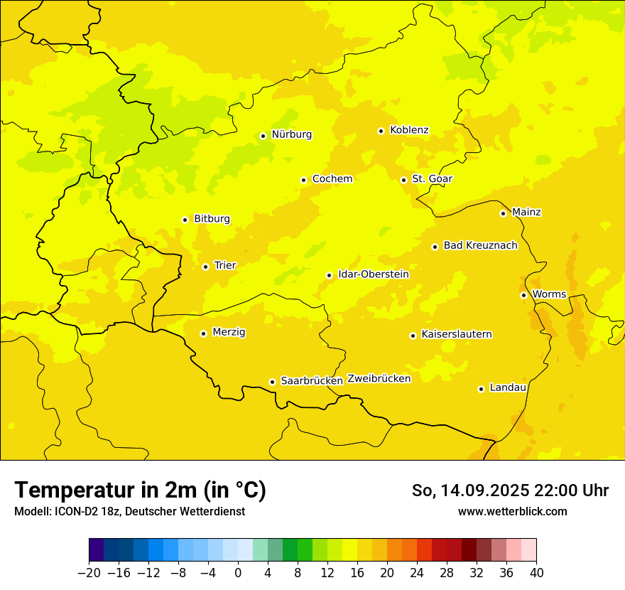 Modellkarten Temperatur