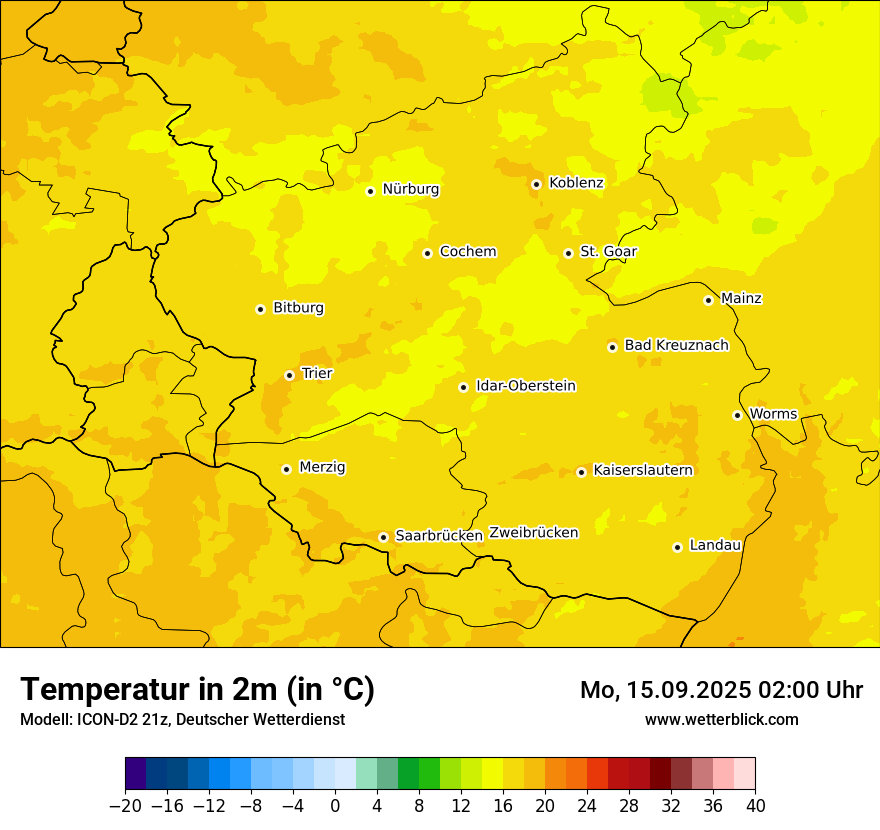 Modellkarten Temperatur