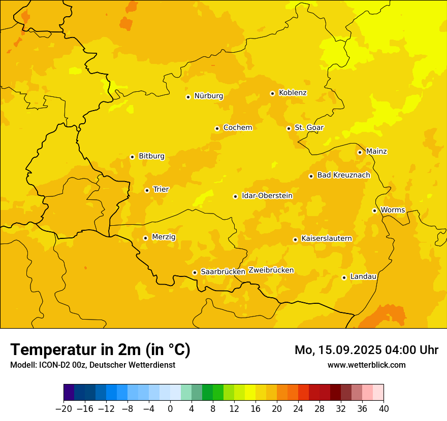 Modellkarten Temperatur