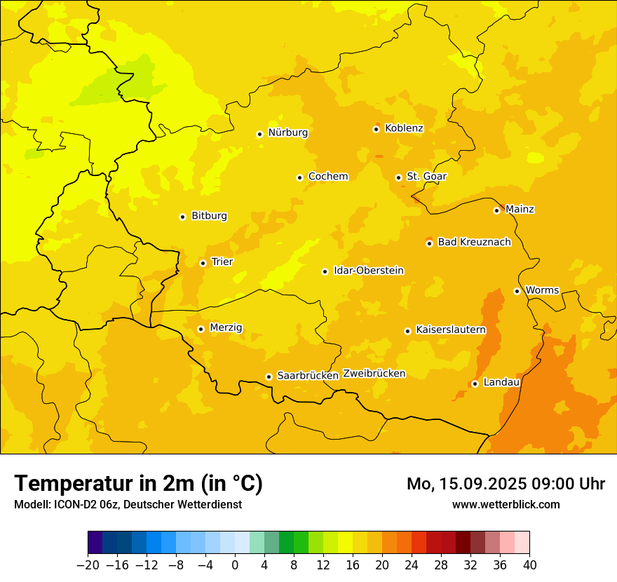 Modellkarten Temperatur