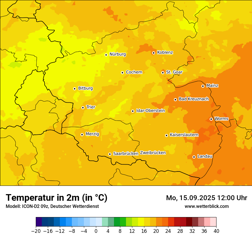 Modellkarten Temperatur