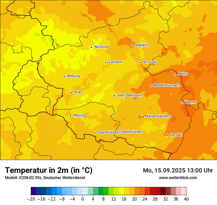 Modellkarten Temperatur
