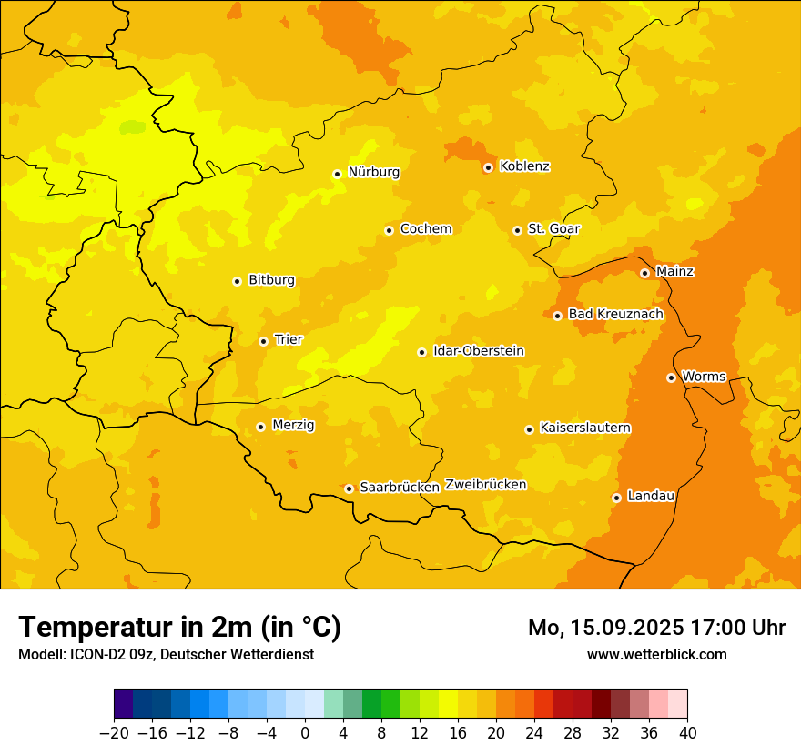 Modellkarten Temperatur