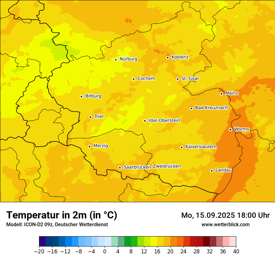 Modellkarten Temperatur