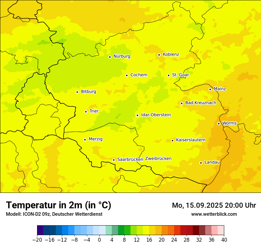 Modellkarten Temperatur