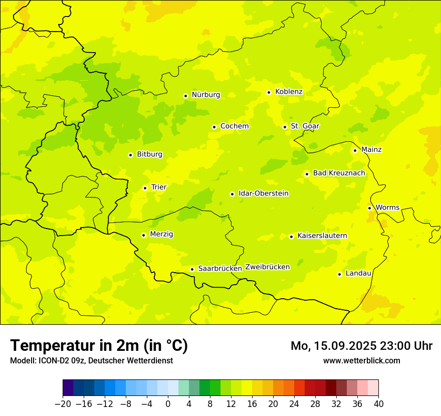 Modellkarten Temperatur