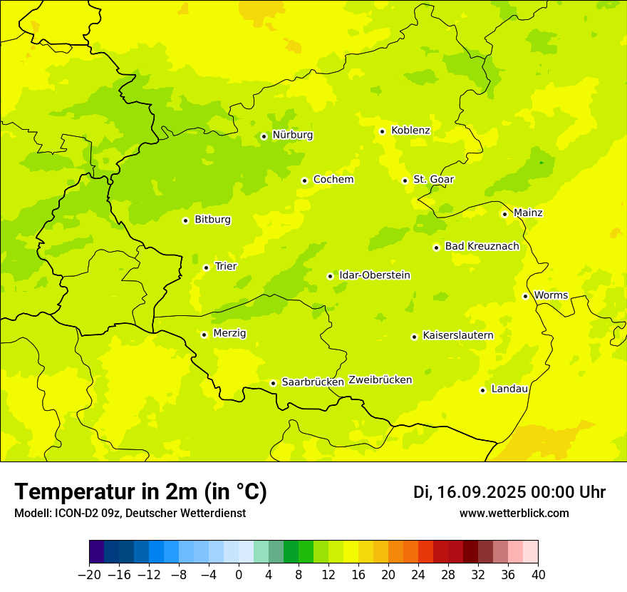 Modellkarten Temperatur