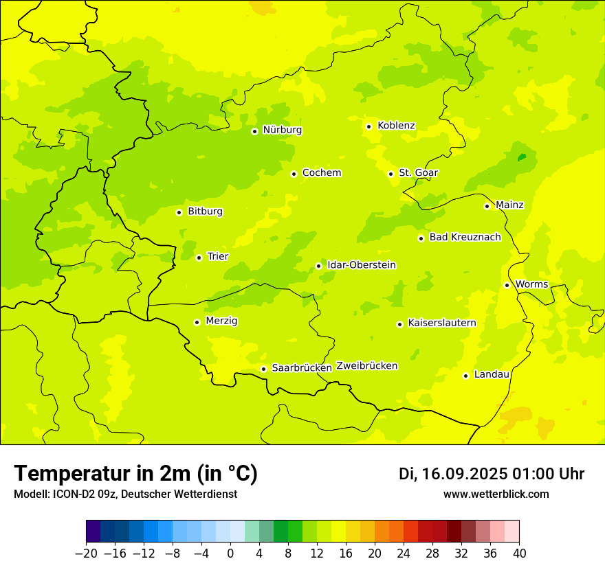 Modellkarten Temperatur