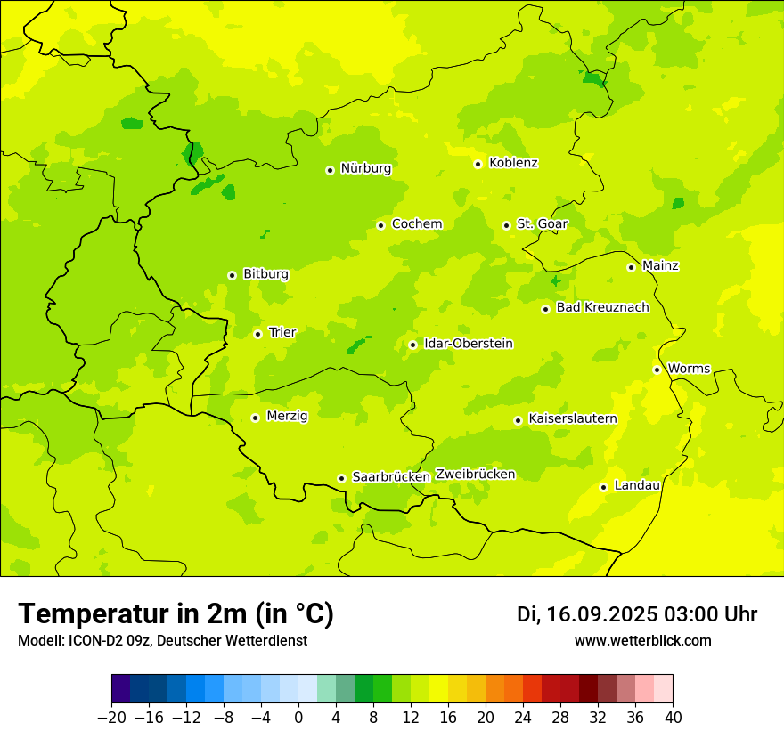 Modellkarten Temperatur