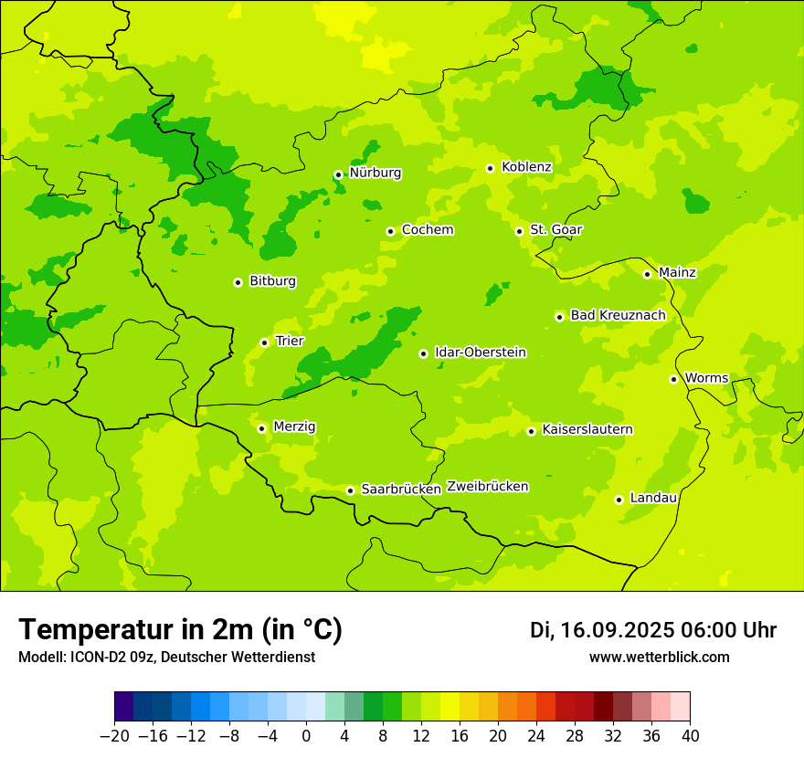 Modellkarten Temperatur