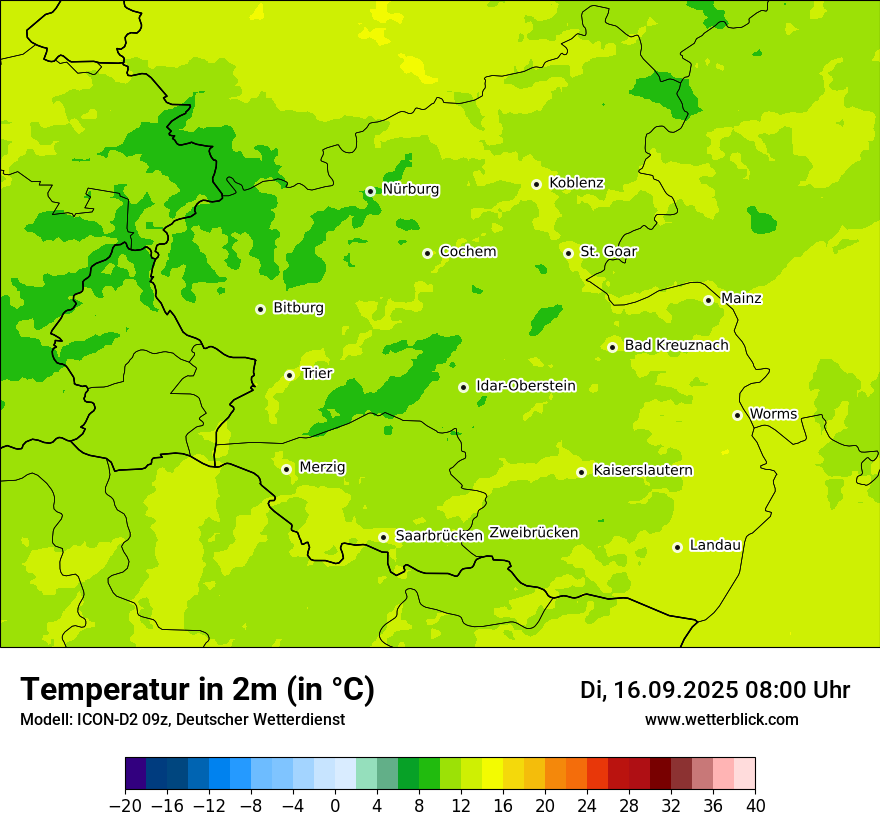Modellkarten Temperatur