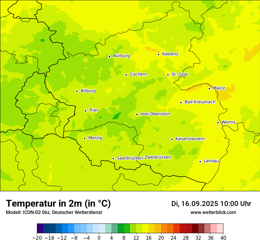 Modellkarten Temperatur