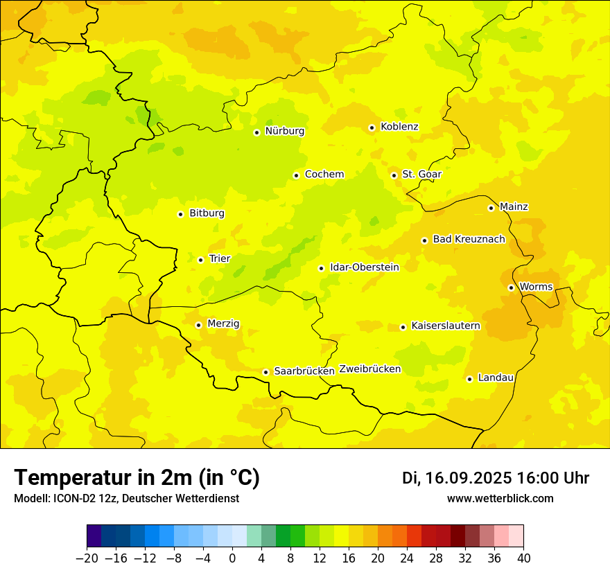 Modellkarten Temperatur