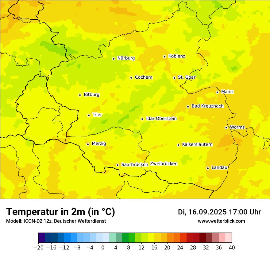 Modellkarten Temperatur