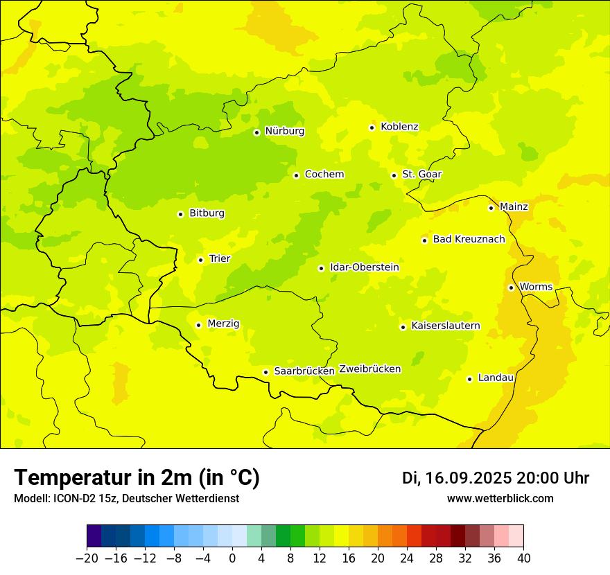 Modellkarten Temperatur