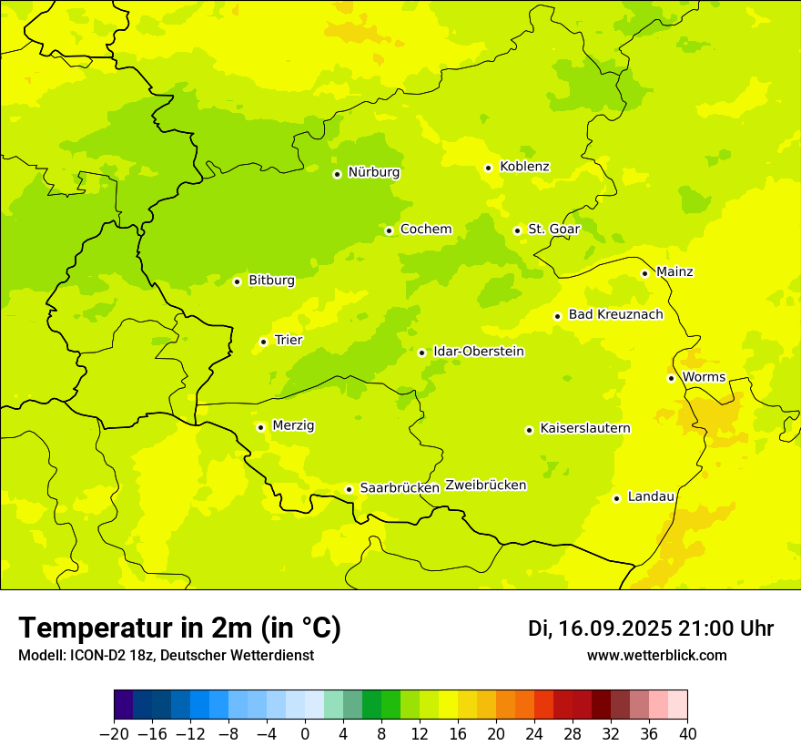 Modellkarten Temperatur