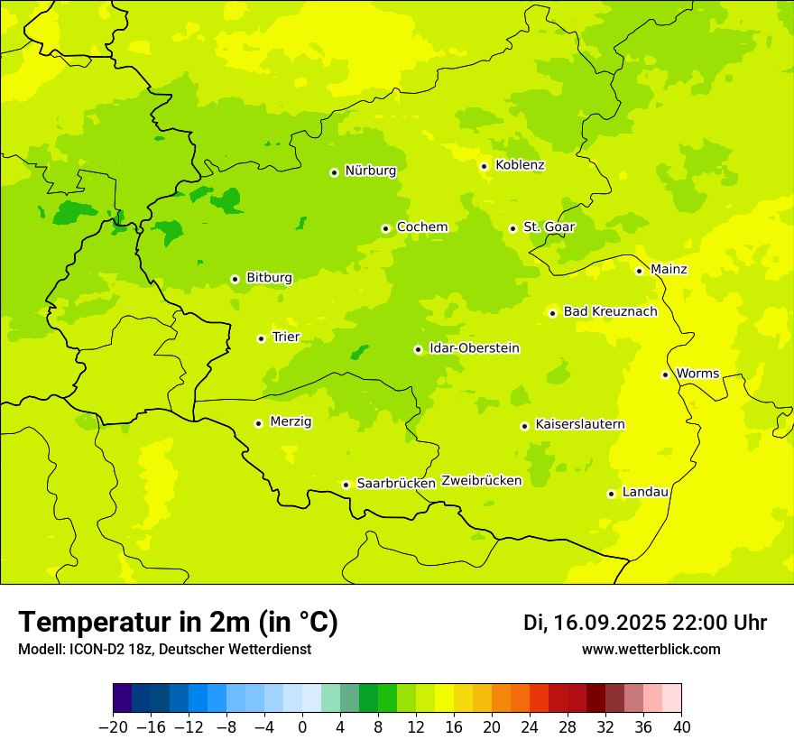 Modellkarten Temperatur