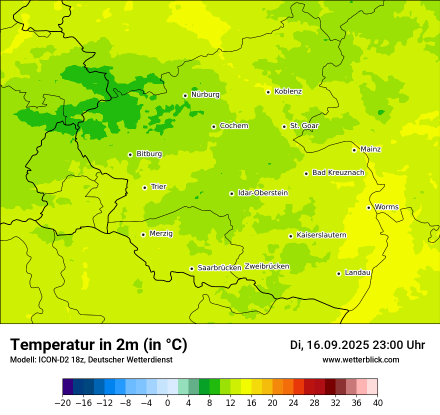 Modellkarten Temperatur