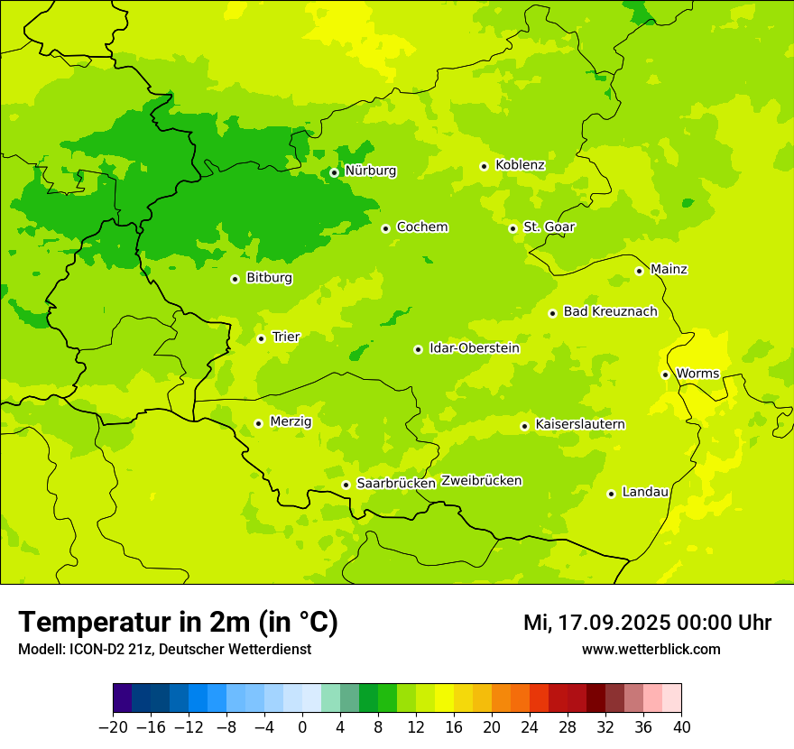 Modellkarten Temperatur