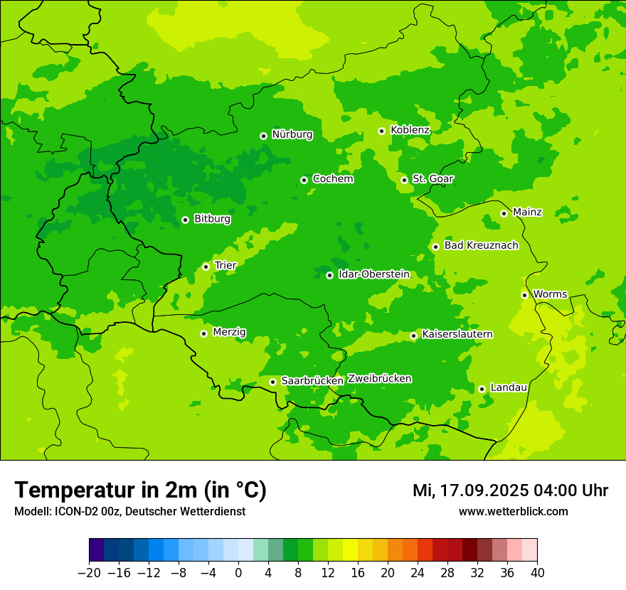 Modellkarten Temperatur