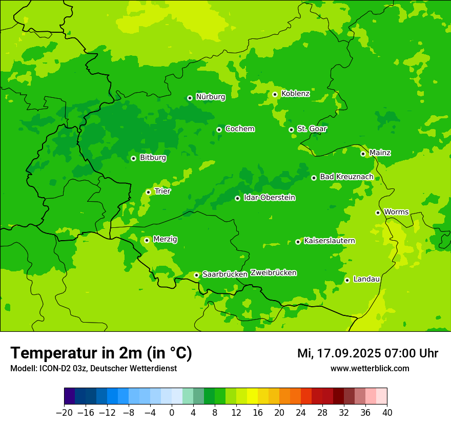 Modellkarten Temperatur