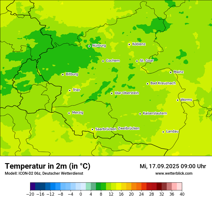 Modellkarten Temperatur