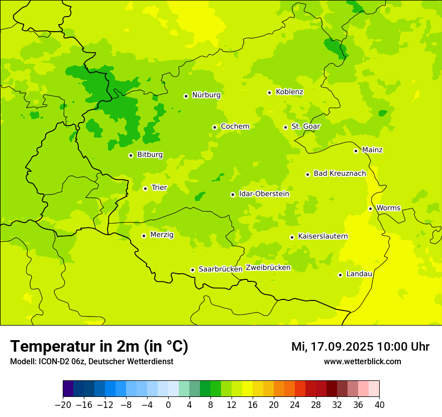 Modellkarten Temperatur
