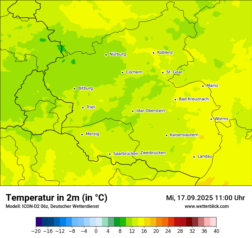 Modellkarten Temperatur