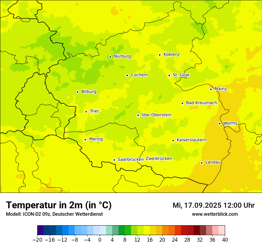 Modellkarten Temperatur