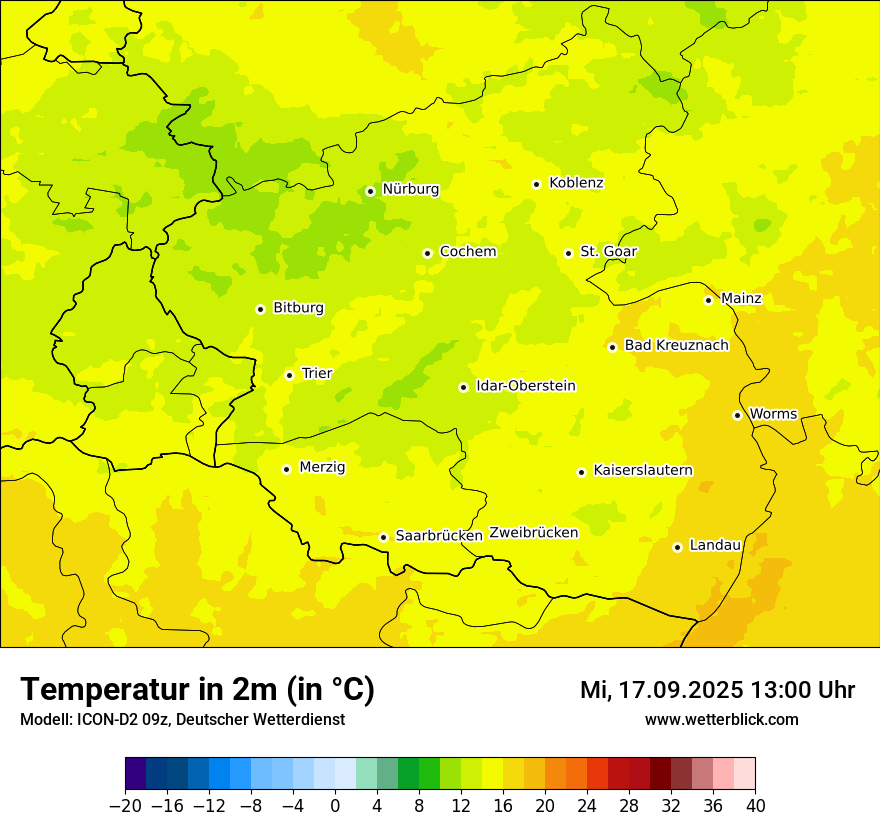 Modellkarten Temperatur