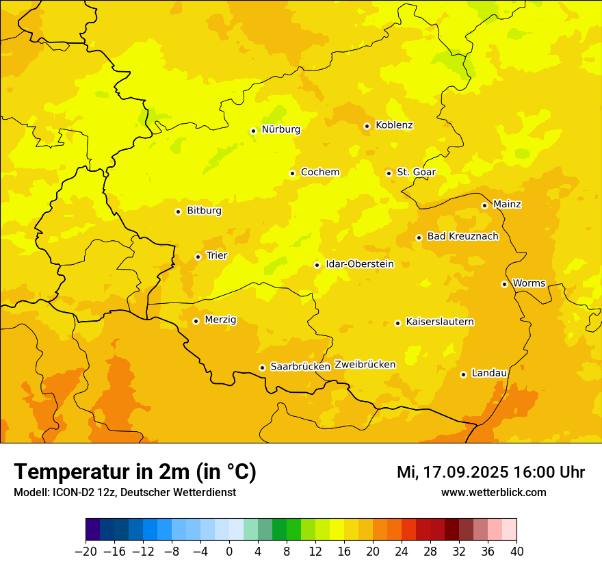 Modellkarten Temperatur