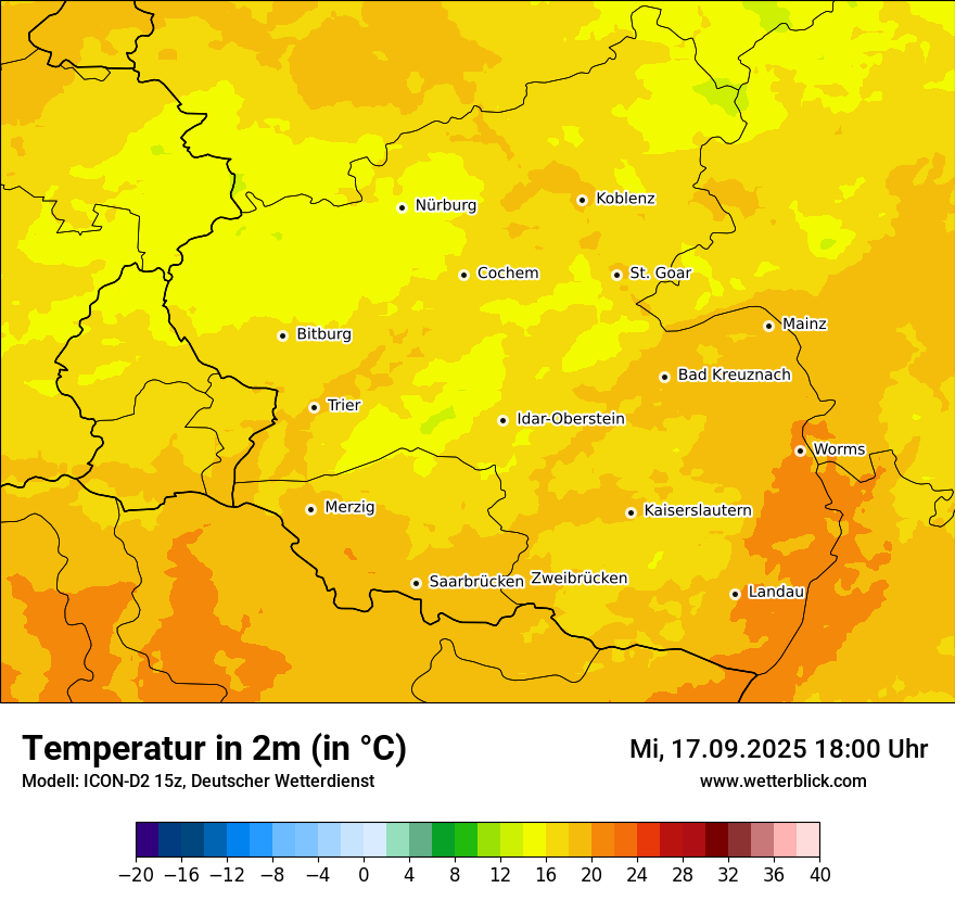 Modellkarten Temperatur
