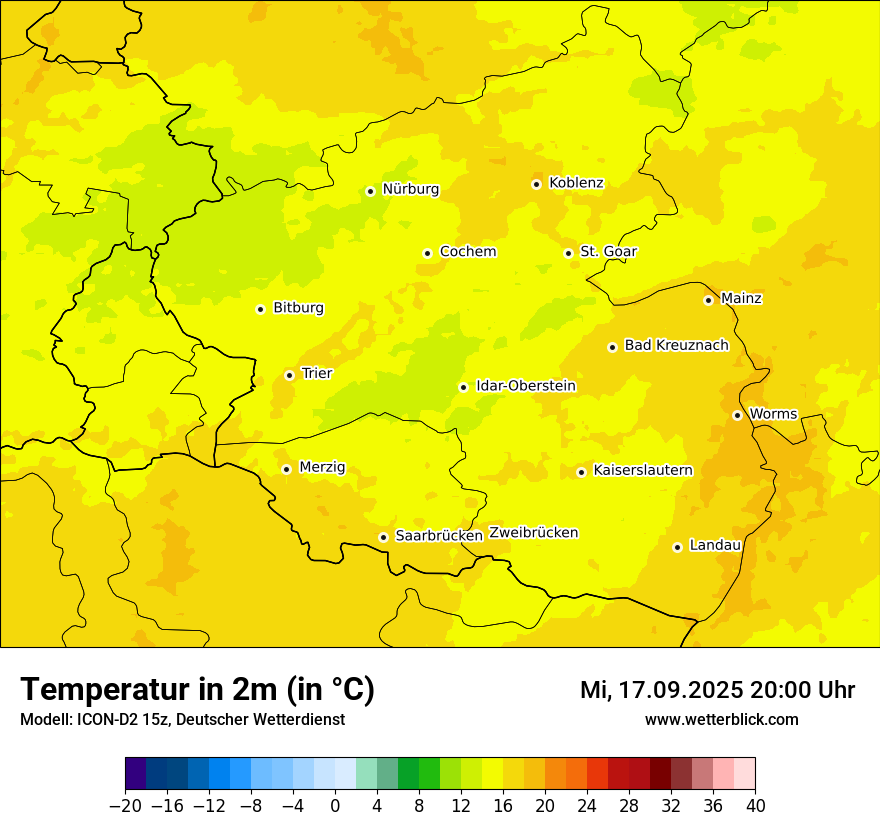 Modellkarten Temperatur