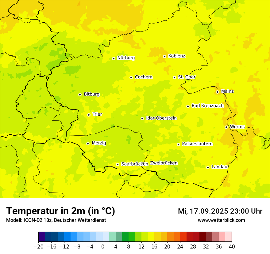 Modellkarten Temperatur