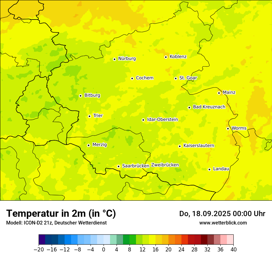 Modellkarten Temperatur