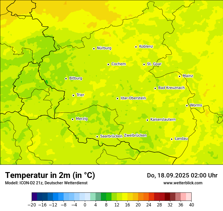 Modellkarten Temperatur