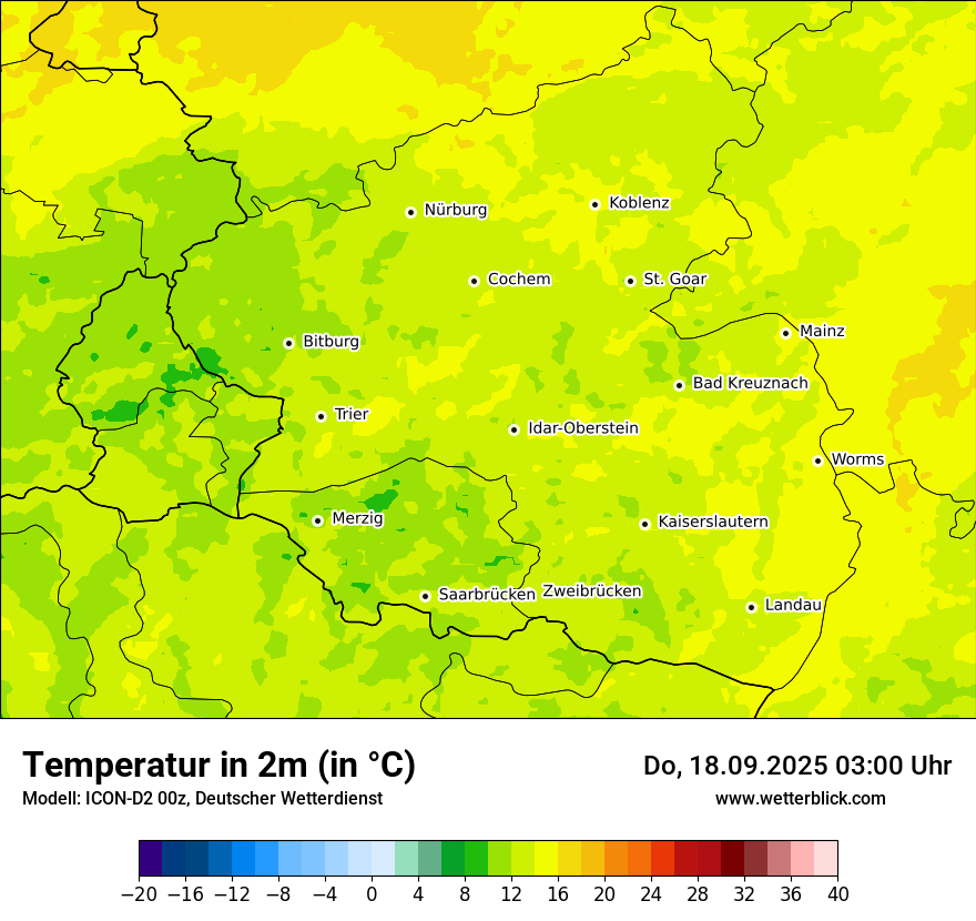 Modellkarten Temperatur