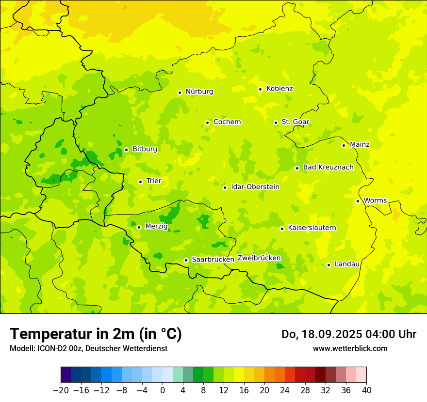 Modellkarten Temperatur