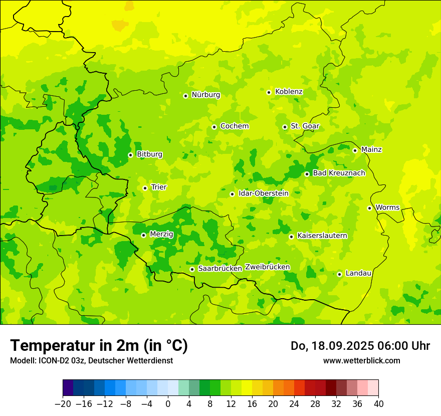 Modellkarten Temperatur