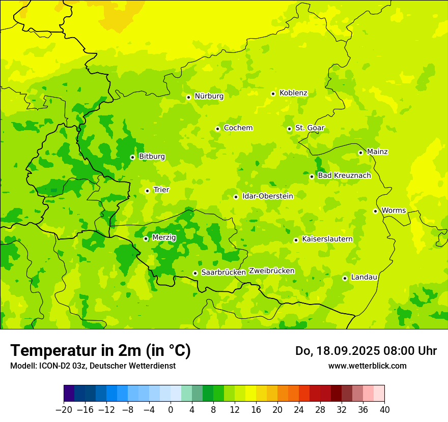 Modellkarten Temperatur