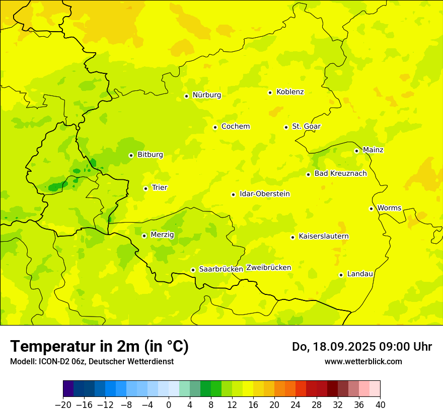 Modellkarten Temperatur